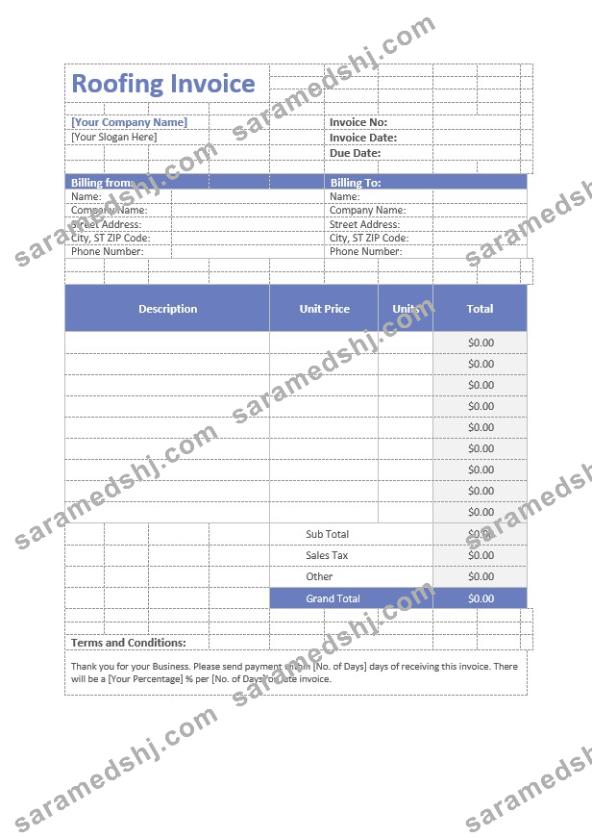 Roofing Invoice Template
